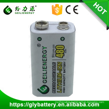 GLE rechargeable 480mah liion battery 9v li-ion battery For Remote Control Toys